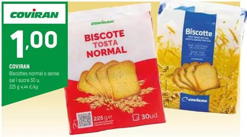 Oferta de Coviran - Biscottes Normal O Sai I Sucre por 1€ en Coviran