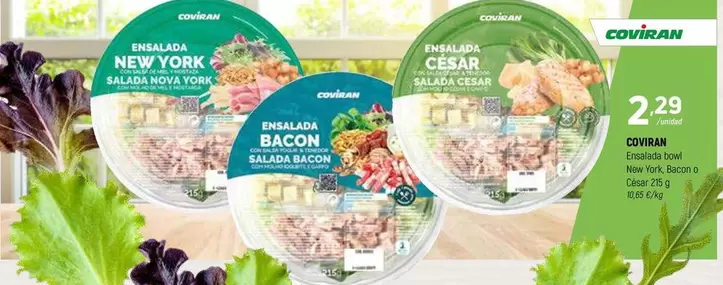 Oferta de Coviran - Ensalada Bowl New York/ Bacon O Cesar por 2,29€ en Coviran