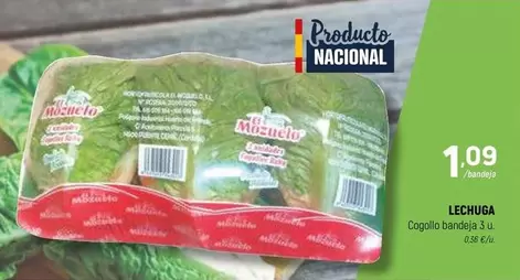 Oferta de Lechuga/ Cogollos Bandeja por 1,09€ en Coviran