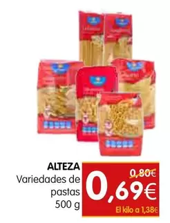 Oferta de Alteza - Variedades De Pastas por 0,69€ en Dicost