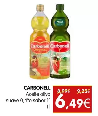 Oferta de Carbonell - Aceite Oliva Suave 0,4°O Sabor 1° por 6,49€ en Dicost