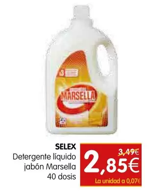 Oferta de Selex - Detergente Líquido Jabon Marsella por 2,85€ en Dicost