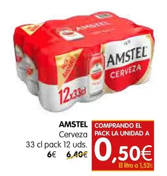 Oferta de Amstel - Cerveza por 0,5€ en Dicost