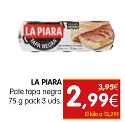 Oferta de La Piara - Pate Tapa Negra por 2,99€ en Dicost