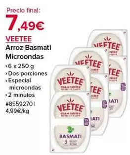 Oferta de Arroz Basmati Microondas por 7,49€ en Costco