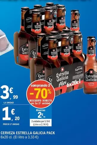 Oferta de Estrella Galicia - Cerveza por 3,99€ en E.Leclerc