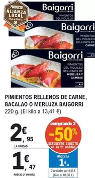 Oferta de Baigorri - Pimientos Rellenos De Carne, Bacalao O Merluza por 2,95€ en E.Leclerc