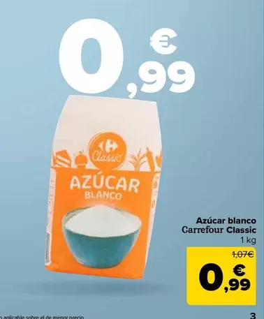 Oferta de Carrefour Classic - Azucar Blanco por 0,99€ en Carrefour