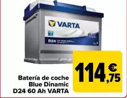 Oferta de Varta - Batería De Coche Blue Dinamic D24 60 Ah por 114,75€ en Carrefour