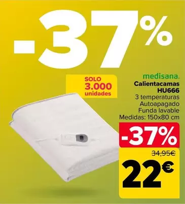 Oferta de Medisana - Calientacamas HU666 por 22€ en Carrefour