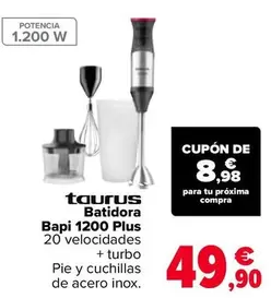 Oferta de Taurus - Batidora Bapi 1200 Plus por 49,9€ en Carrefour