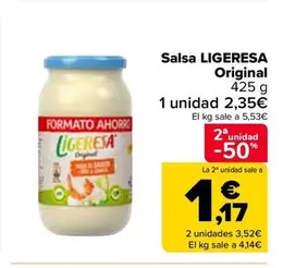 Oferta de Ligeresa - Salsa Original por 2,35€ en Carrefour