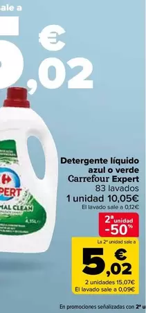 Oferta de Carrefour - Detergente Líquido Azul O Verde Expert por 10,05€ en Carrefour