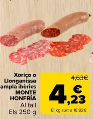 Oferta de Chorizo O Salchichon Iberico por 4,23€ en Carrefour