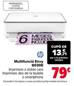 Oferta de HP - Multifuncion Envy 6030E por 79€ en Carrefour