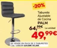 Oferta de Taburete Ajustable De Cocina por 49,99€ en Conforama