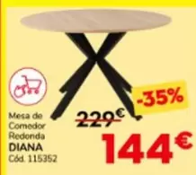 Oferta de Diana Mesa De Comedor Redonda por 144€ en Conforama