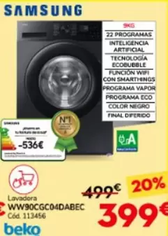 Oferta de Samsung - Ww90cgc04dabec por 399€ en Conforama