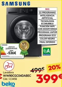 Oferta de Samsung - Ww90cgc04dabec por 399€ en Conforama