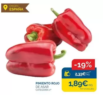 Oferta de Origen - Pimiento Rojo De Asar por 1,89€ en Supermercados La Despensa