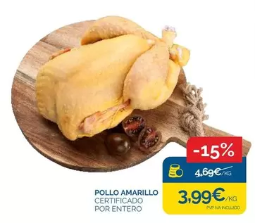 Oferta de Pollo Amarillo Certificado Por Entero por 3,99€ en Supermercados La Despensa