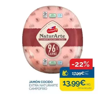 Oferta de Campofrío - Jamon Cocido Extra Naturarte por 13,99€ en Supermercados La Despensa