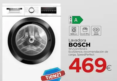 Oferta de Bosch - Lavadora WUU24T64ES  por 469€ en Tien 21