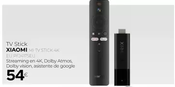 Oferta de Xiaomi - TV Stick MI TV STICK 4K por 54€ en Tien 21