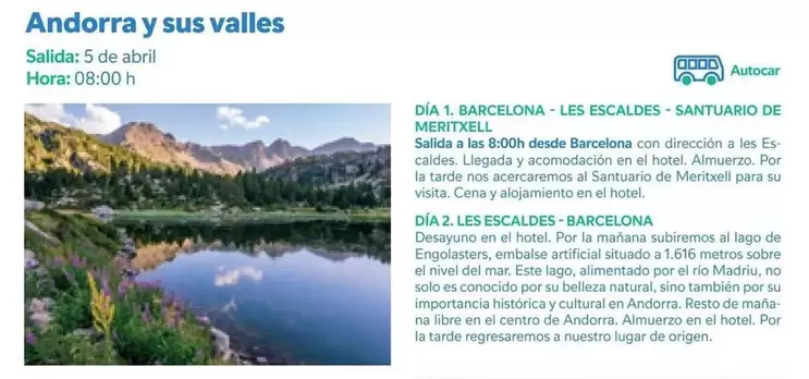 Oferta de Valles - Andorra Y Sus por 195€ en B The travel Brand