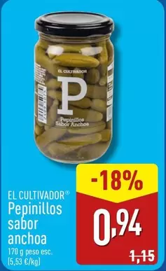 Oferta de El Cultivador - Pepinillos Sabor Anchoa por 0,94€ en ALDI