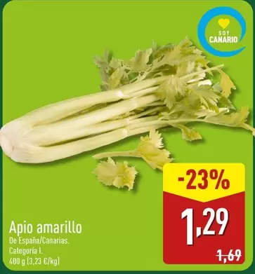 Oferta de Apio Amarillo por 1,29€ en ALDI