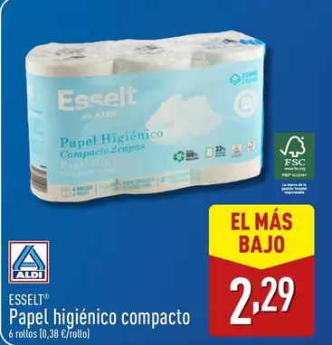 Oferta de Esselt - Papel Higiénico Compacto por 2,29€ en ALDI