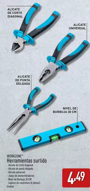 Oferta de Workzone - Herramientas Surtido por 4,49€ en ALDI