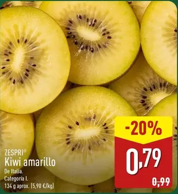 Oferta de Zespri - Kiwi Amarillo por 0,79€ en ALDI