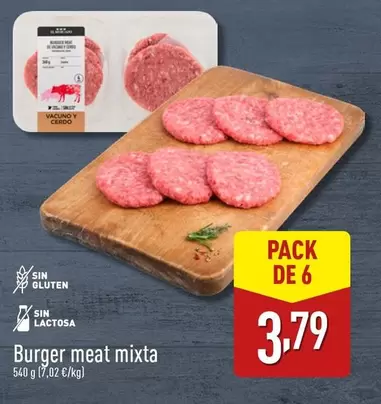 Oferta de Burger Meat Mixta por 3,79€ en ALDI