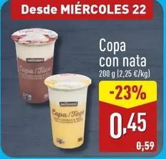 Oferta de Copa Con Nata por 0,45€ en ALDI