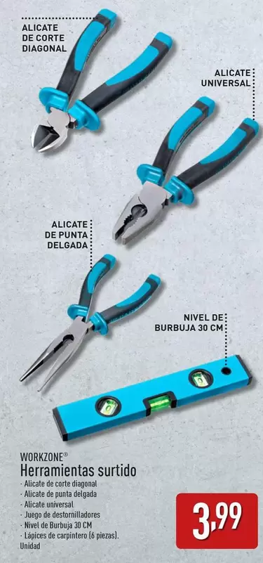 Oferta de Workzone - Herramientas Surtido por 3,99€ en ALDI