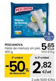 Oferta de Pescanova - Filete De Merluza Sin Piel por 5,65€ en Eroski