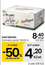 Oferta de San Miguel - Cerveza por 8,4€ en Eroski