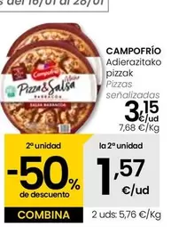 Oferta de Campofrío - Pizzas por 3,15€ en Eroski