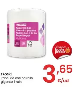 Oferta de Eroski - Papel De Cocina Rollo Gigante por 3,65€ en Eroski