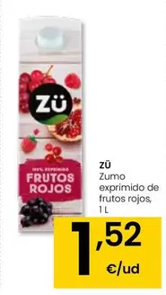 Oferta de Zü - Zumo Exprimido De Frutos Rojos por 1,52€ en Eroski