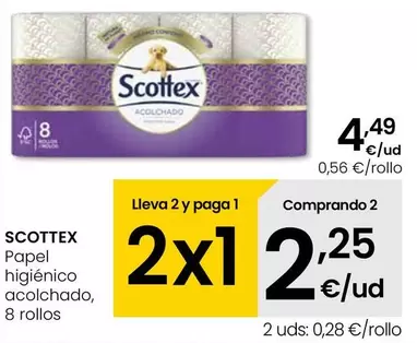 Oferta de Scottex - Papel Higiénico Acolchado por 4,49€ en Eroski