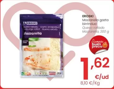 Oferta de Eroski - Queso Rallado Mozzarella por 1,62€ en Eroski