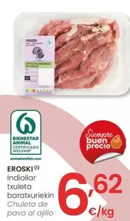 Oferta de Eroski - Chuleta De Pavo Al Ajillo por 6,62€ en Eroski