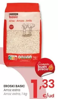 Oferta de Eroski Basic - Arroz Extra por 1,33€ en Eroski