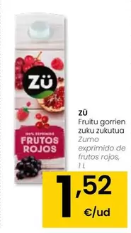 Oferta de Zü - Zumo Exprimido De Frutos Rojos por 1,52€ en Eroski