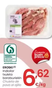 Oferta de Eroski - Chuleta De Pavo Al Ajillo por 6,62€ en Eroski