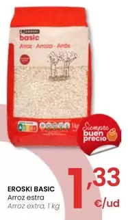 Oferta de Eroski Basic - Arroz Extra por 1,33€ en Eroski