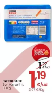 Oferta de Eroski Basic - Barritas Surimi por 1,19€ en Eroski